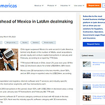 Chile ahead of Mexico in LatAm dealmaking - TTR
